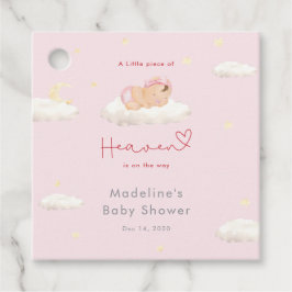 A Little Piece of Heaven Clouds Baby Girl Shower フェイバータグ