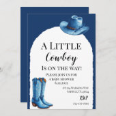 A Little Pink Cowboy Is On The Way 招待状 (正面/裏面)