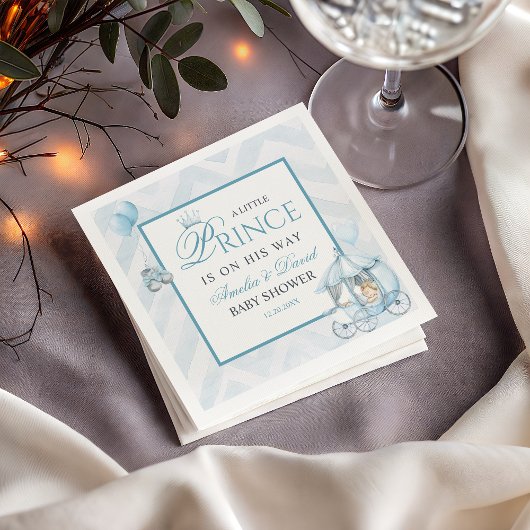 A Little Prince Baby Shower Pale Blue Watercolor スタンダードカクテルナプキン