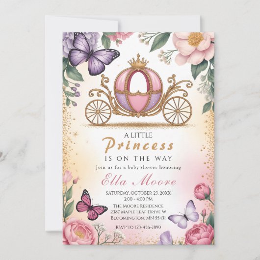 A Little Princess Baby Shower 招待状 (正面)