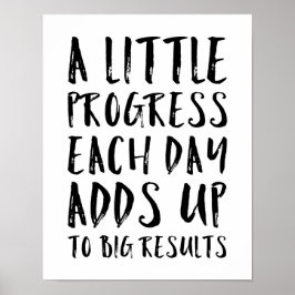 A Little Progress Motivational Quote ポスター