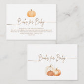 A Little Pumpkin秋Baby Shower Book Request エンクロージャーカード (正面/裏面)