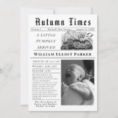 A little pumpkin arrived Birth Announcement 案内状 (正面)