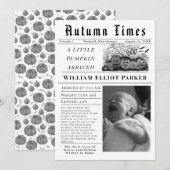 A little pumpkin arrived Birth Announcement 案内状 (正面/裏面)