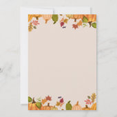 A Little Pumpkin Autumn Fall Floral Baby Shower  招待状 (裏面)