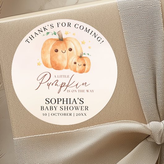 "A Little Pumpkin" Baby Shower – Fall Theme ラウンドシール