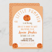A Little Pumpkin Baby Shower Invitation 招待状 (正面/裏面)