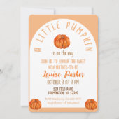A Little Pumpkin Baby Shower Invitation 招待状 (正面)