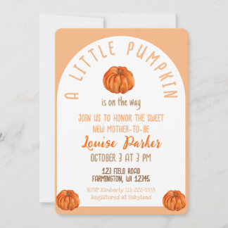 A Little Pumpkin Baby Shower Invitation 招待状