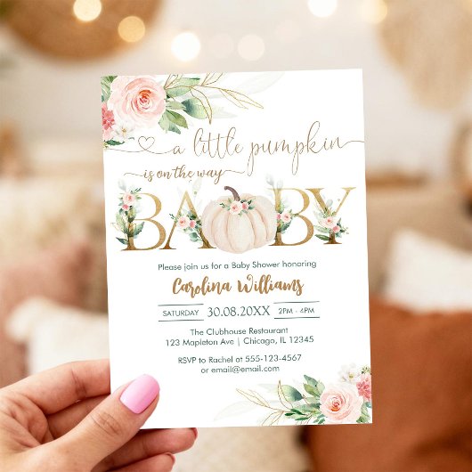 A Little Pumpkin Baby Shower Invitation 招待状