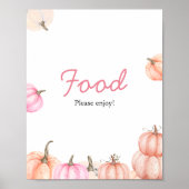 A Little Pumpkin Baby Shower Sign | Food ポスター (正面)