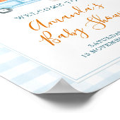 A Little Pumpkin Blue Truck Baby Shower Welcome ポスター (角)