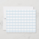 A Little Pumpkin Blue Truck Gingham Baby Shower サンキューカード (裏面)