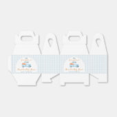 A Little Pumpkin Blue Truck Gingham Baby Shower フェイバーボックス (折り畳みなし)