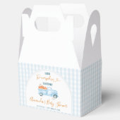A Little Pumpkin Blue Truck Gingham Baby Shower フェイバーボックス (オープン)