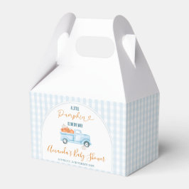A Little Pumpkin Blue Truck Gingham Baby Shower フェイバーボックス