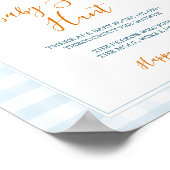 A Little Pumpkin Blue Truck Gingham Baby Sock Hunt ポスター (角)