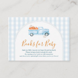 A Little Pumpkin Blue Truck Gingham Books for Baby エンクロージャーカード