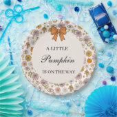 A Little Pumpkin Boho Baby Shower Plate ペーパープレート (パーティー)