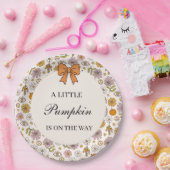 A Little Pumpkin Boho Baby Shower Plate ペーパープレート (パーティー)