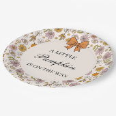 A Little Pumpkin Boho Baby Shower Plate ペーパープレート (アングル)