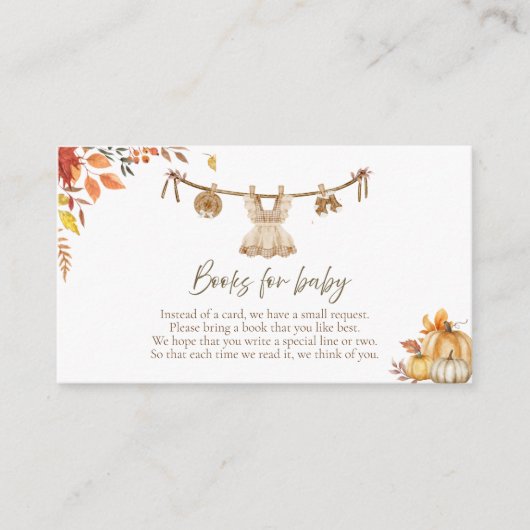 A Little Pumpkin Books for Baby, Laundry Boho Fall エンクロージャーカード (正面)