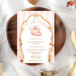 A Little Pumpkin Fall Autumn Floral Baby Shower 招待状