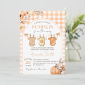 A Little Pumpkin Fall Baby Shower Invitation  招待状 (スタンド正面)