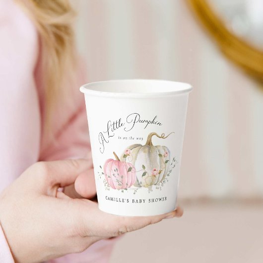 A Little Pumpkin Girl Baby Shower 紙コップ