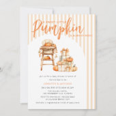 A Little Pumpkin Is Amost Here Baby Shower 招待状 (正面)