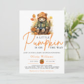 A Little Pumpkin is bear baby Shower 招待状 (スタンド正面)