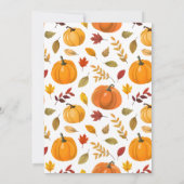 A Little Pumpkin is bear baby Shower 招待状 (裏面)