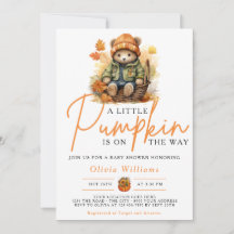 A Little Pumpkin is bear baby Shower