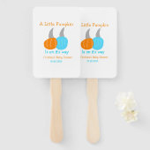 A little pumpkin is on it's way baby shower orange ハンドファン (正面&裏面)
