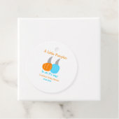 A little pumpkin is on it's way baby shower orange フェイバータグ (インサイチュ)
