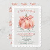 A Little Pumpkin is on the way Baby Girl Shower 招待状 (正面/裏面)