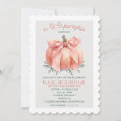 A Little Pumpkin is on the way Baby Girl Shower 招待状 (正面)