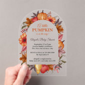A Little Pumpkin Is On The Way Baby Shower  アクリル招待状 (インサイチュ (ポータブル))