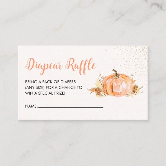 a Little Pumpkin is on the Way, Baby Shower エンクロージャーカード (正面)