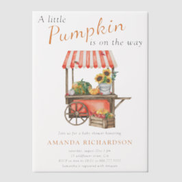 A Little Pumpkin is on the way Baby Shower ベラム紙招待状
