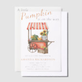 A Little Pumpkin is on the way Baby Shower ベラム紙招待状 (オフセット)