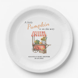 A Little Pumpkin is on the way Baby Shower ペーパープレート