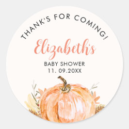 a Little Pumpkin is on the way, Baby Shower ラウンドシール