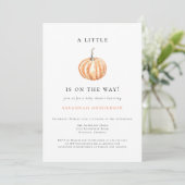 A Little Pumpkin Is On The Way Baby Shower 招待状 (スタンド正面)
