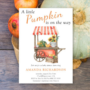 A Little Pumpkin is on the way Baby Shower 招待状