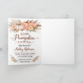 A Little Pumpkin Is on the Way Baby Shower Card  カード (内部)