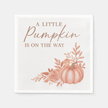 A Little Pumpkin  Is On The Way Cocktail Napkins