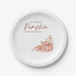 A Little Pumpkin Is On the Way Dessert Plate ペーパープレート