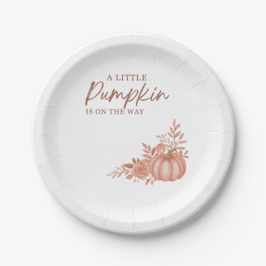 A Little Pumpkin Is On the Way Dessert Plate ペーパープレート (正面)