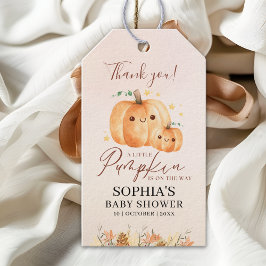 "A Little Pumpkin Is on the Way" Fall Baby Shower  ギフトタグ